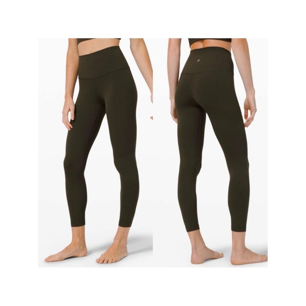 Lululemon‎ Align High-Rise Pant Women 4 Dark Olive Excellent 23" Leggings Sporty